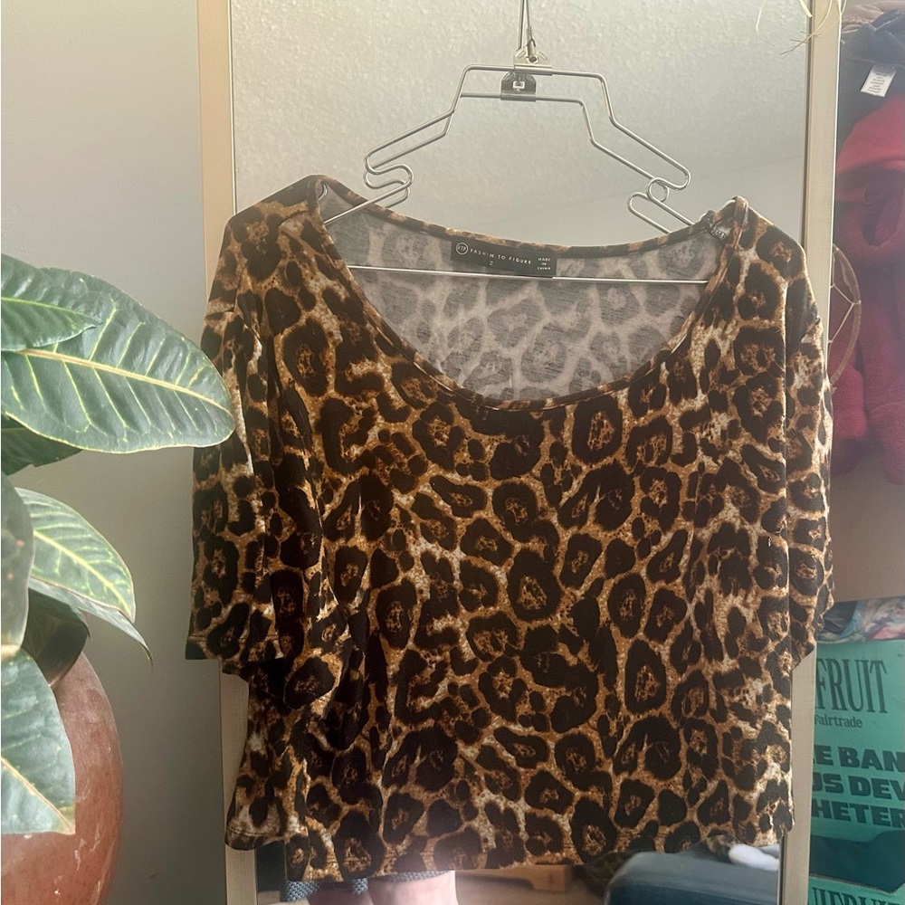 Fashion to Figure leopard print Crop top  . Very soft and comfy